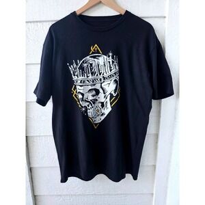 Jelly Roll XL Official Beautifully Broken Crowned Skull Graphic Black T-Shirt